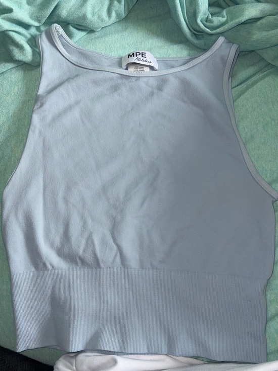 MPE Athletics Tops - *BRAND NEW/ NEVER WORN* MPE Athletics Seamless Light Blue High Neck Crop Tank